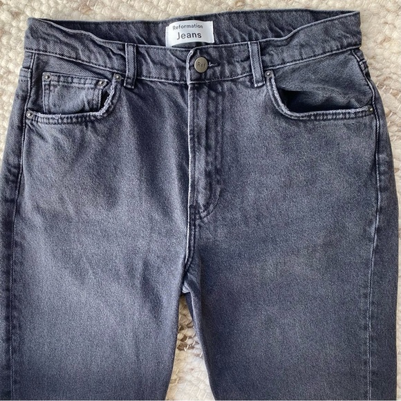 Reformation Jeans Washed Black High-Rise Slim Straight, Size 28 - Picture 5 of 10